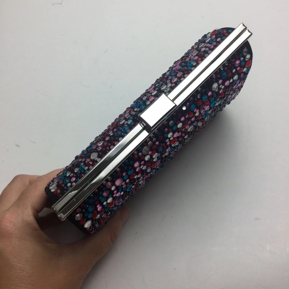 NWT INC Loryy Colorful Rhinestone Embellished Sparkle Clutch